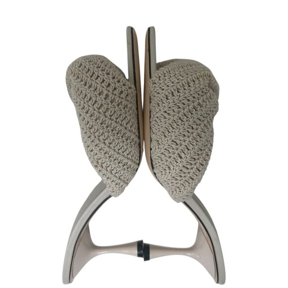 Studio Amelia Crochet Twisted Front Mules Heels Open Toe Slip On Leather Size 7 - Picture 7 of 12